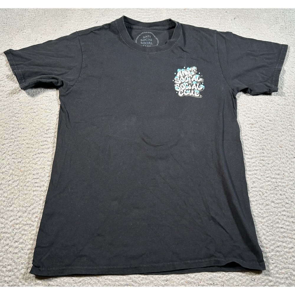 Anti Social Social Club T-Shirt Mens Small Black Spellout Graphic Streetwear